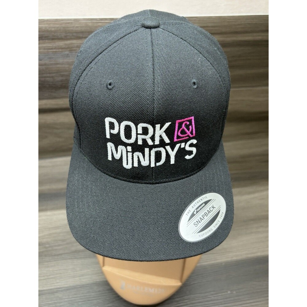 Yupoong Pork & Mindy’s Snapback Hat Black Adjustable Restaurant Promo Cap